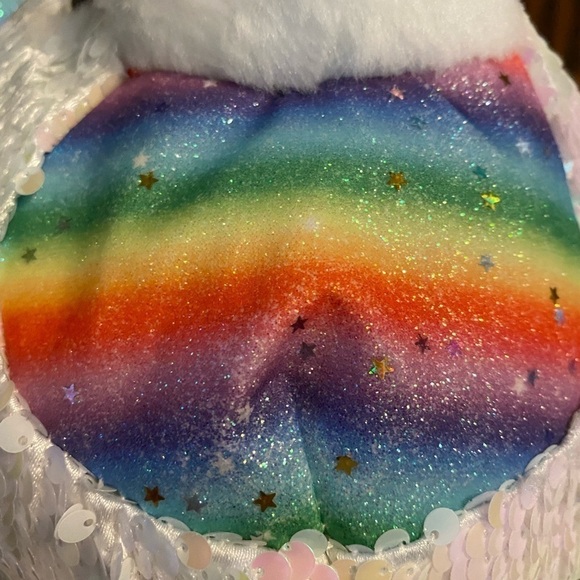 Fiesta white Sequin unicorn Rainbow Star Plush Toy NWT - Picture 9 of 16